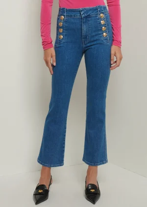Derek Lam -Robertson Crop Flare Jeans Medium Dark Wash