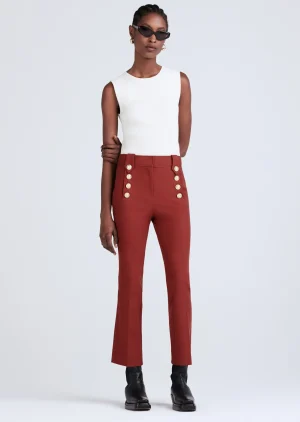 Derek Lam -Robertson Crop Flare Trousers Mahogany