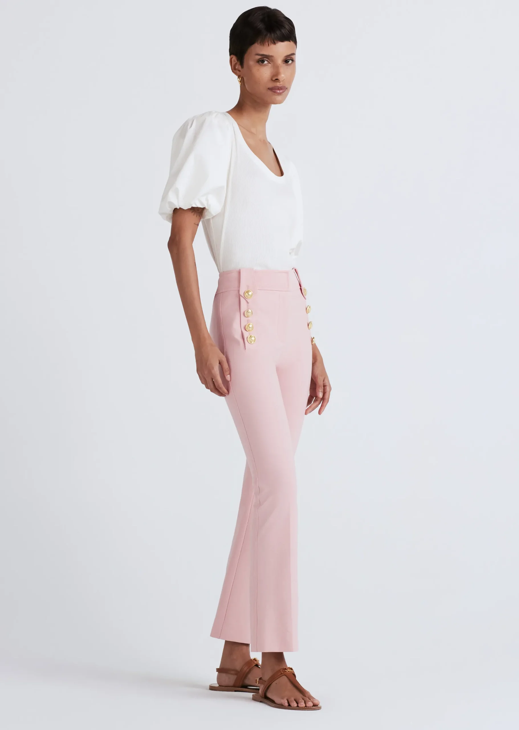 Derek Lam -Robertson Crop Flare Trousers Mellow Pink
