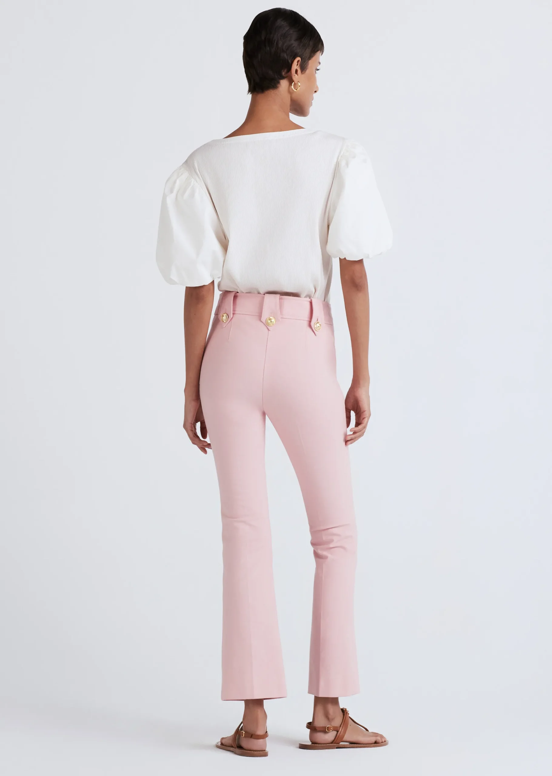 Derek Lam -Robertson Crop Flare Trousers Mellow Pink