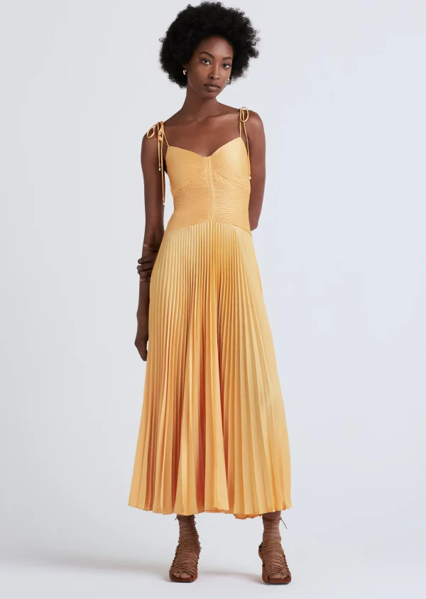 Derek Lam -Rochelle Pleated Cami Dress Apricot
