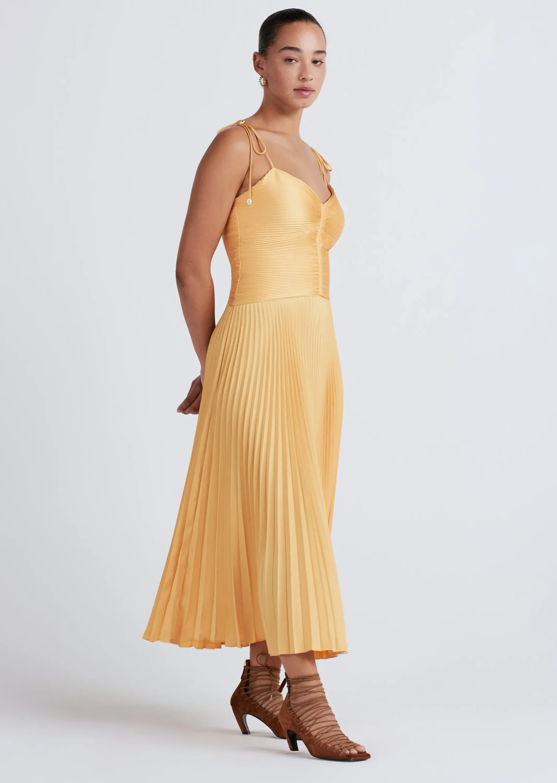 Derek Lam -Rochelle Pleated Cami Dress Apricot
