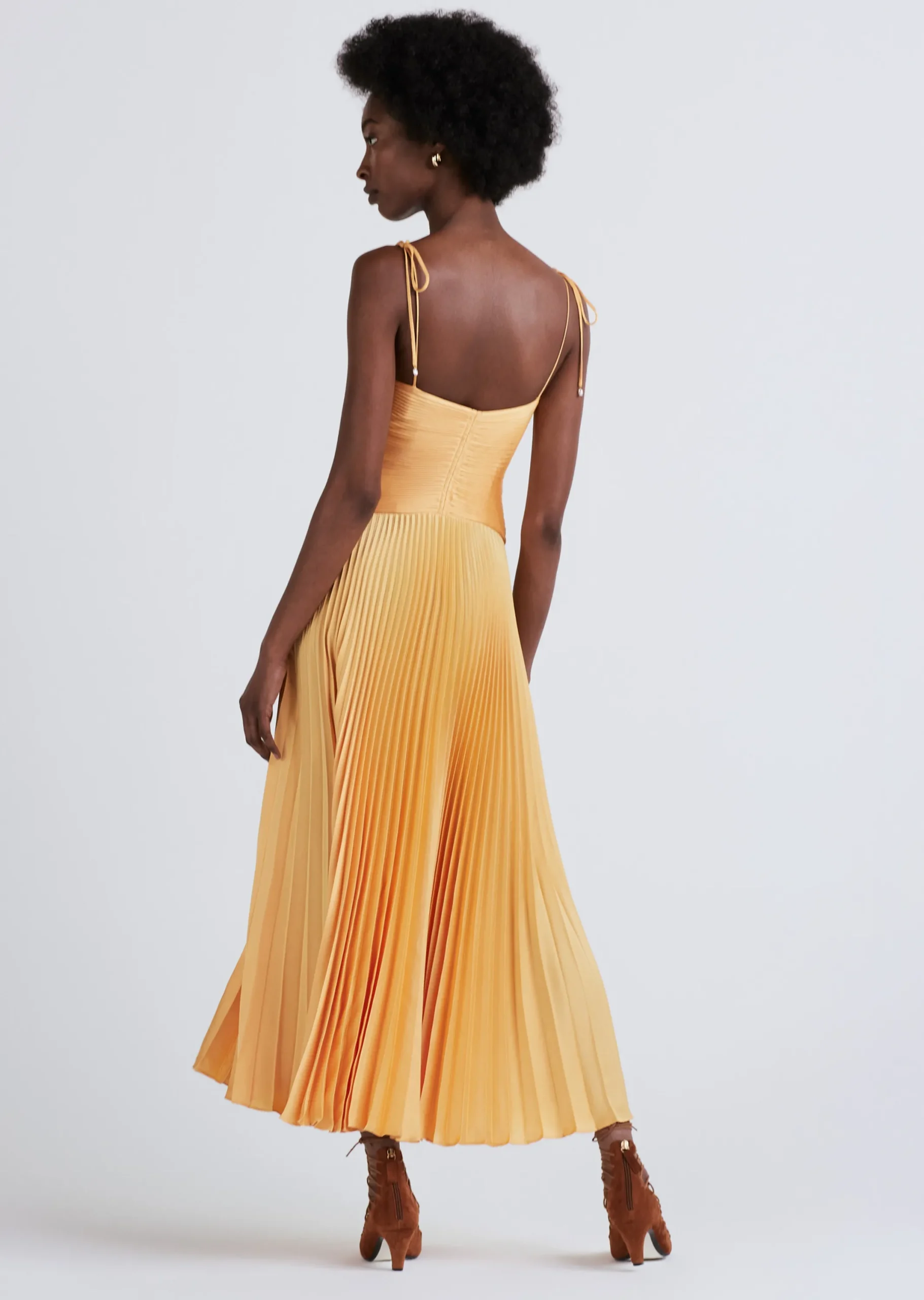 Derek Lam -Rochelle Pleated Cami Dress Apricot