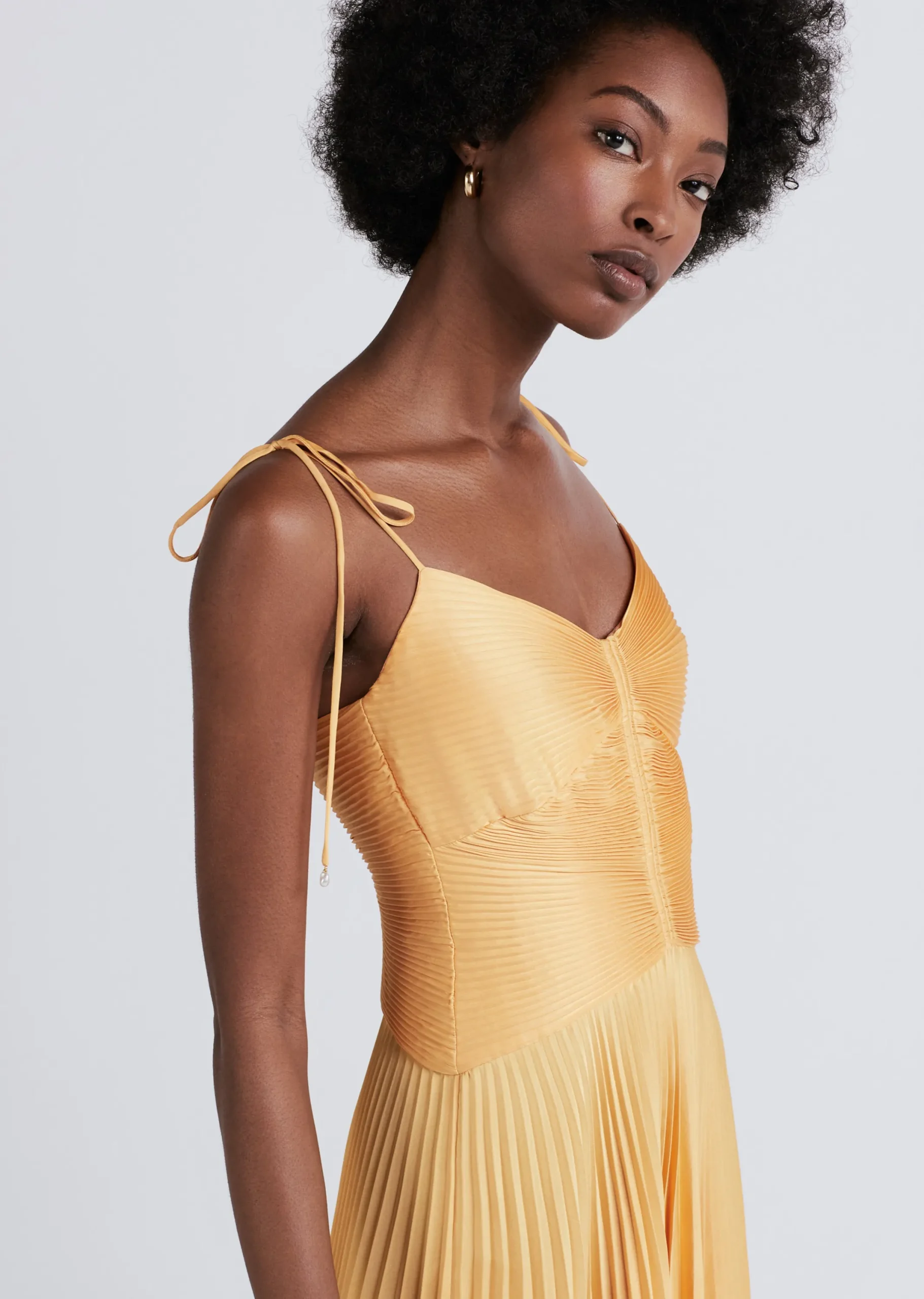 Derek Lam -Rochelle Pleated Cami Dress Apricot