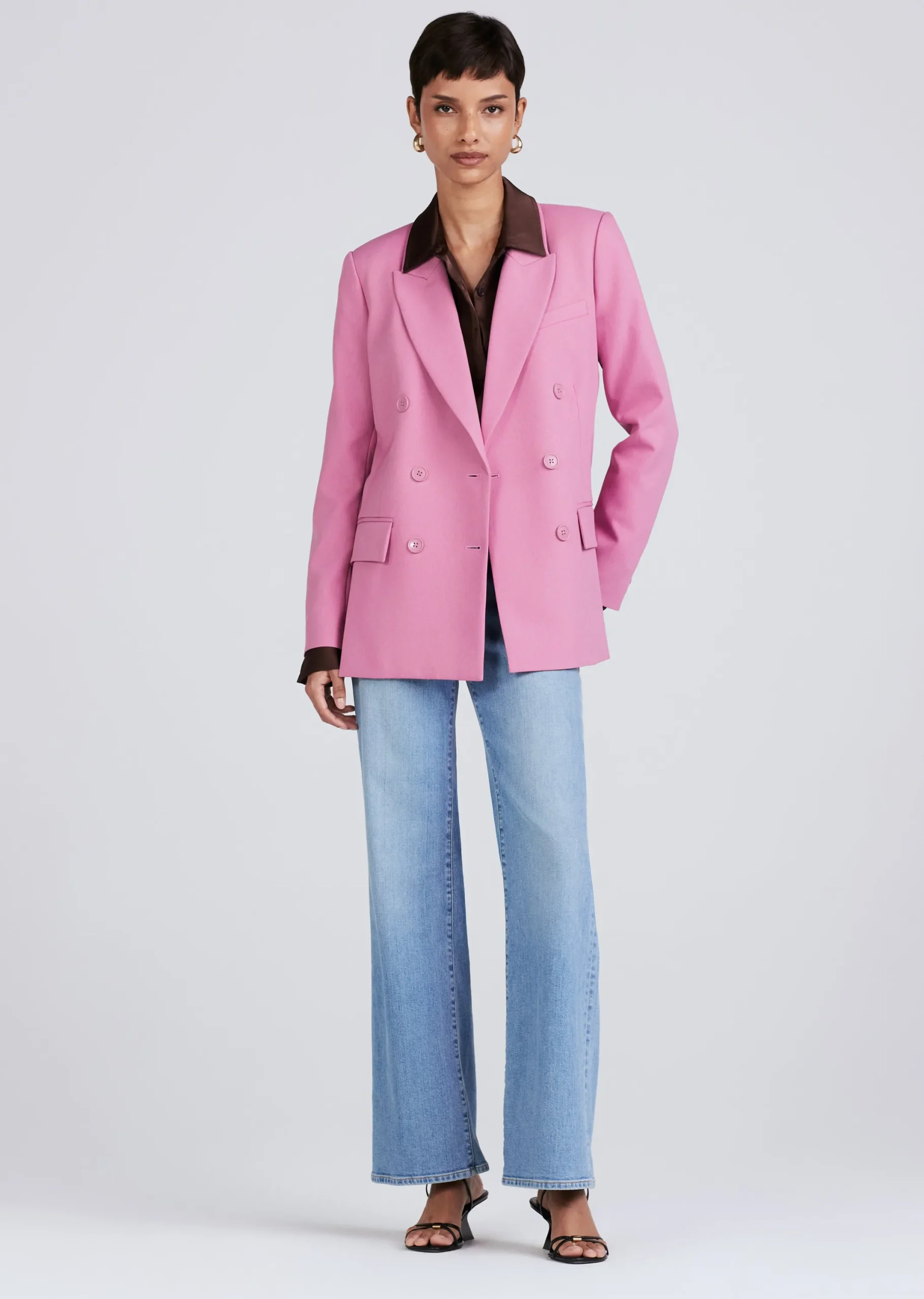 Derek Lam -Sandra Double Breasted Slit Blazer Dusty Mauve