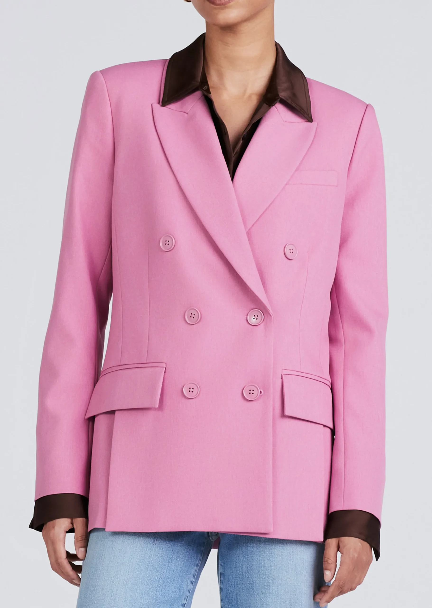 Derek Lam -Sandra Double Breasted Slit Blazer Dusty Mauve