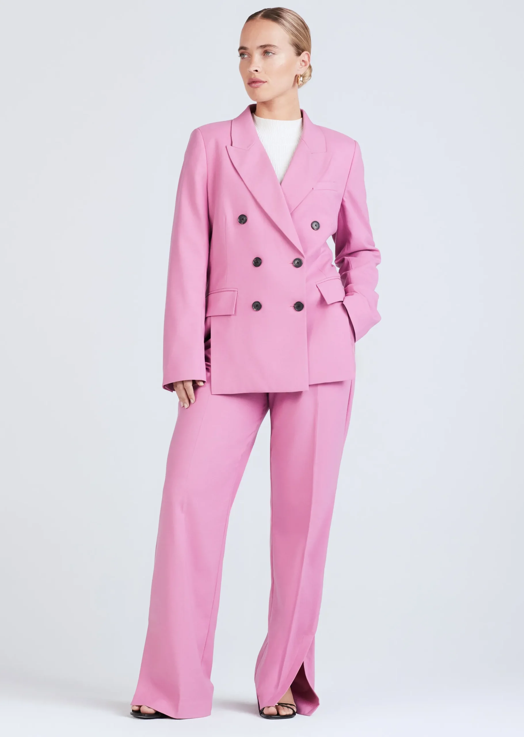 Derek Lam -Sandra Double Breasted Slit Blazer Dusty Mauve
