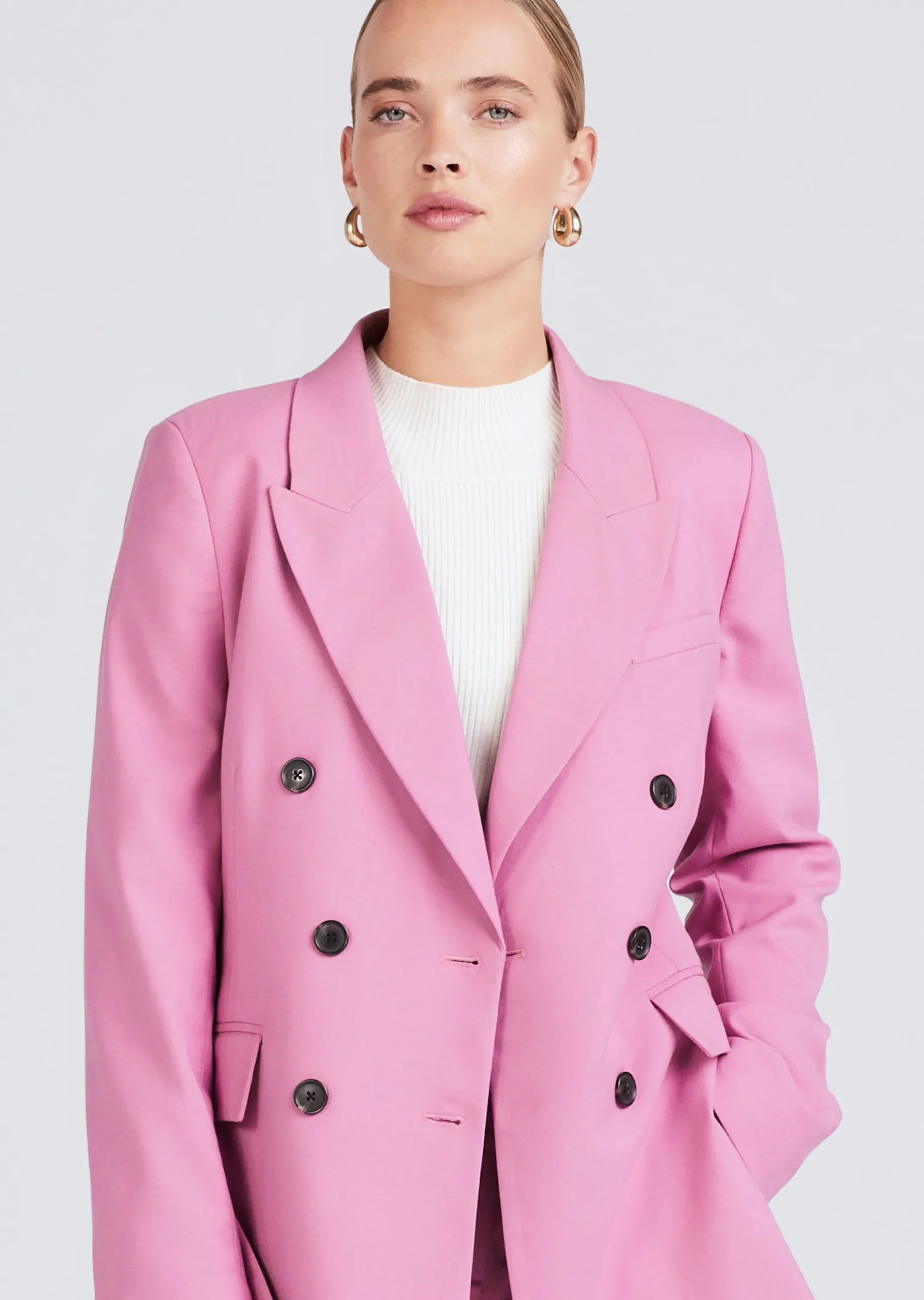 Derek Lam -Sandra Double Breasted Slit Blazer Dusty Mauve