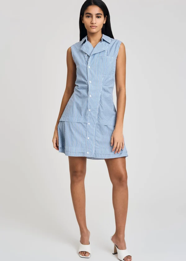 Derek Lam -Satina Shirt Dress Blue-White