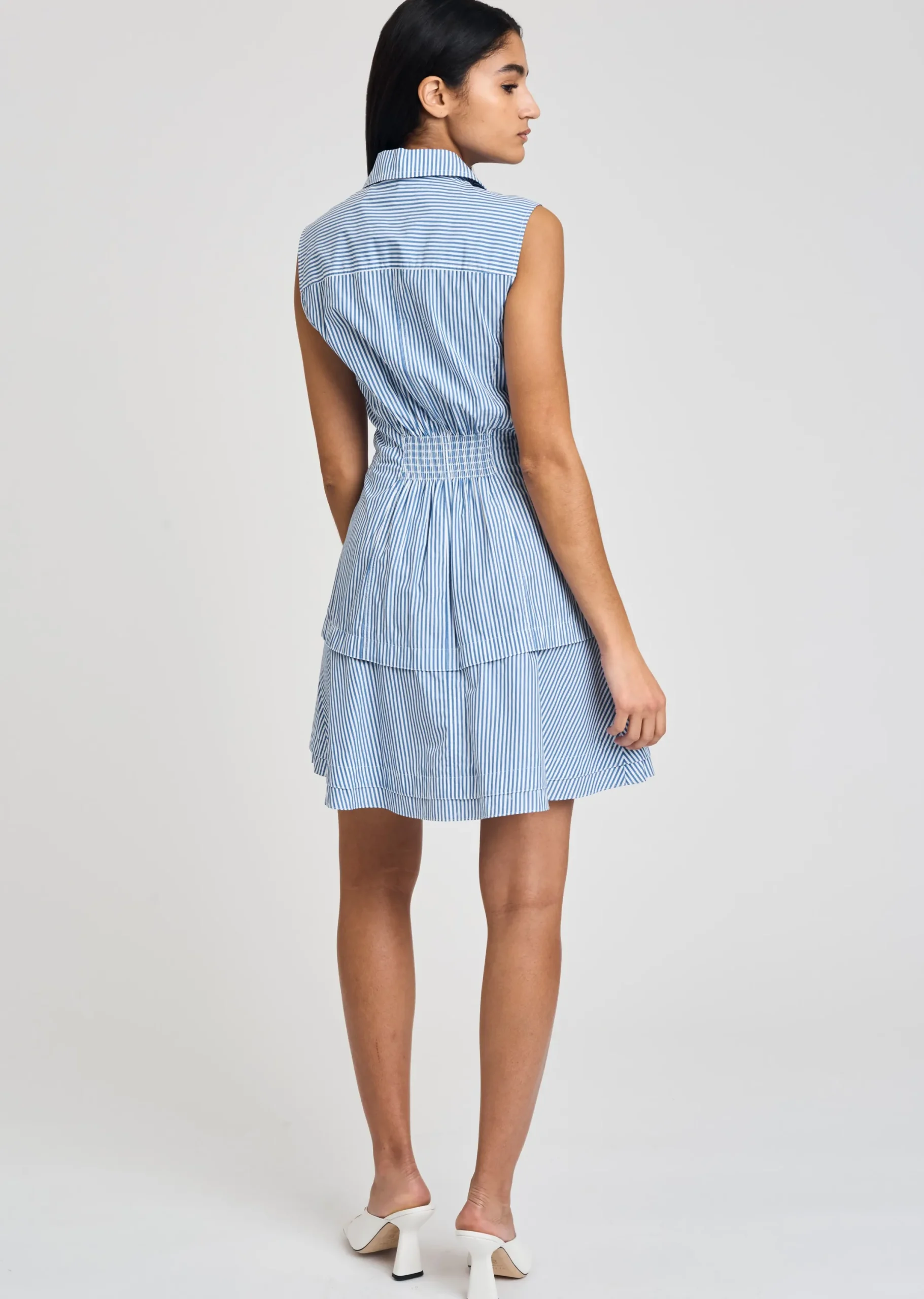 Derek Lam -Satina Shirt Dress Blue-White