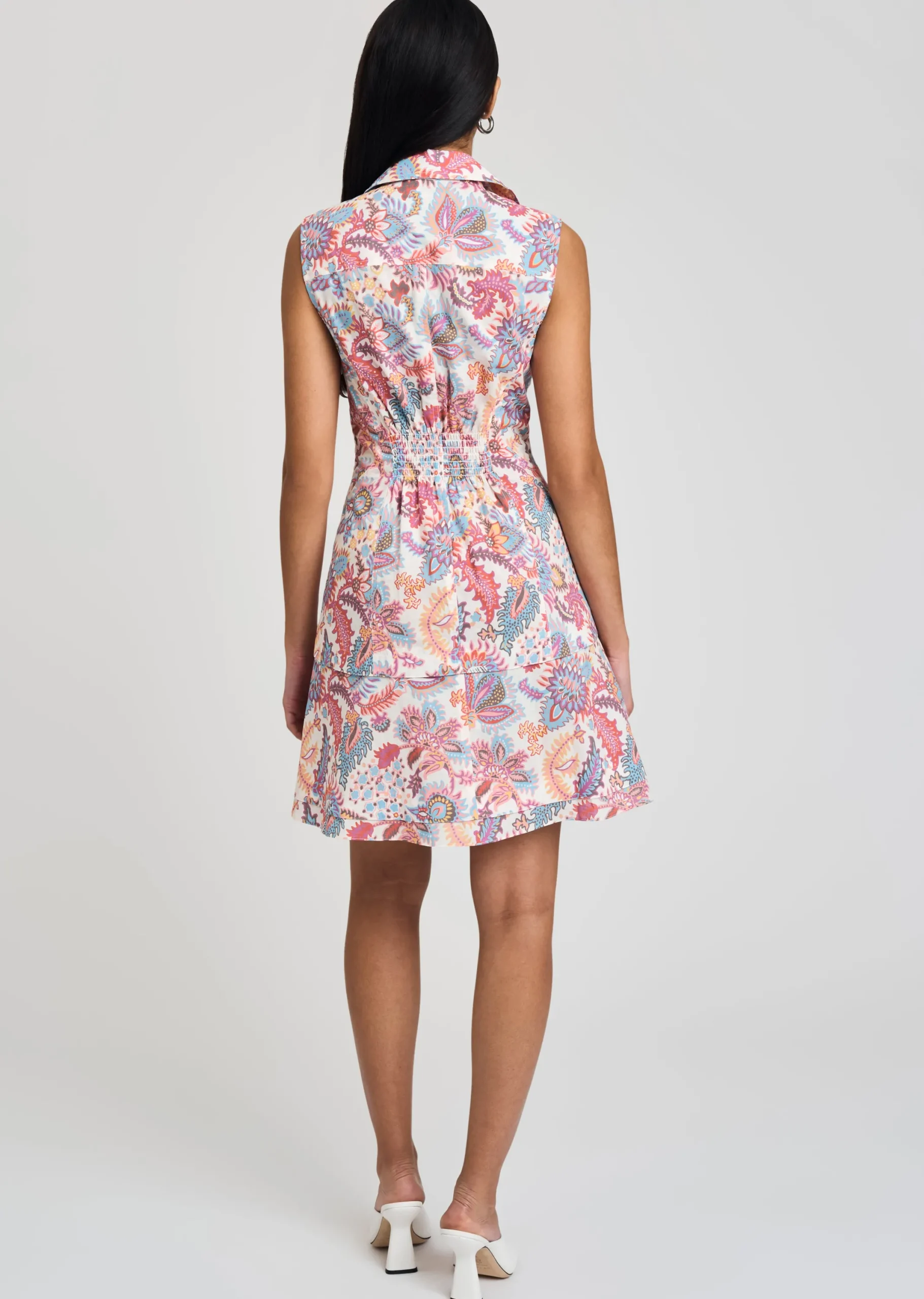 Derek Lam -Satina Shirt Dress Coral Multi
