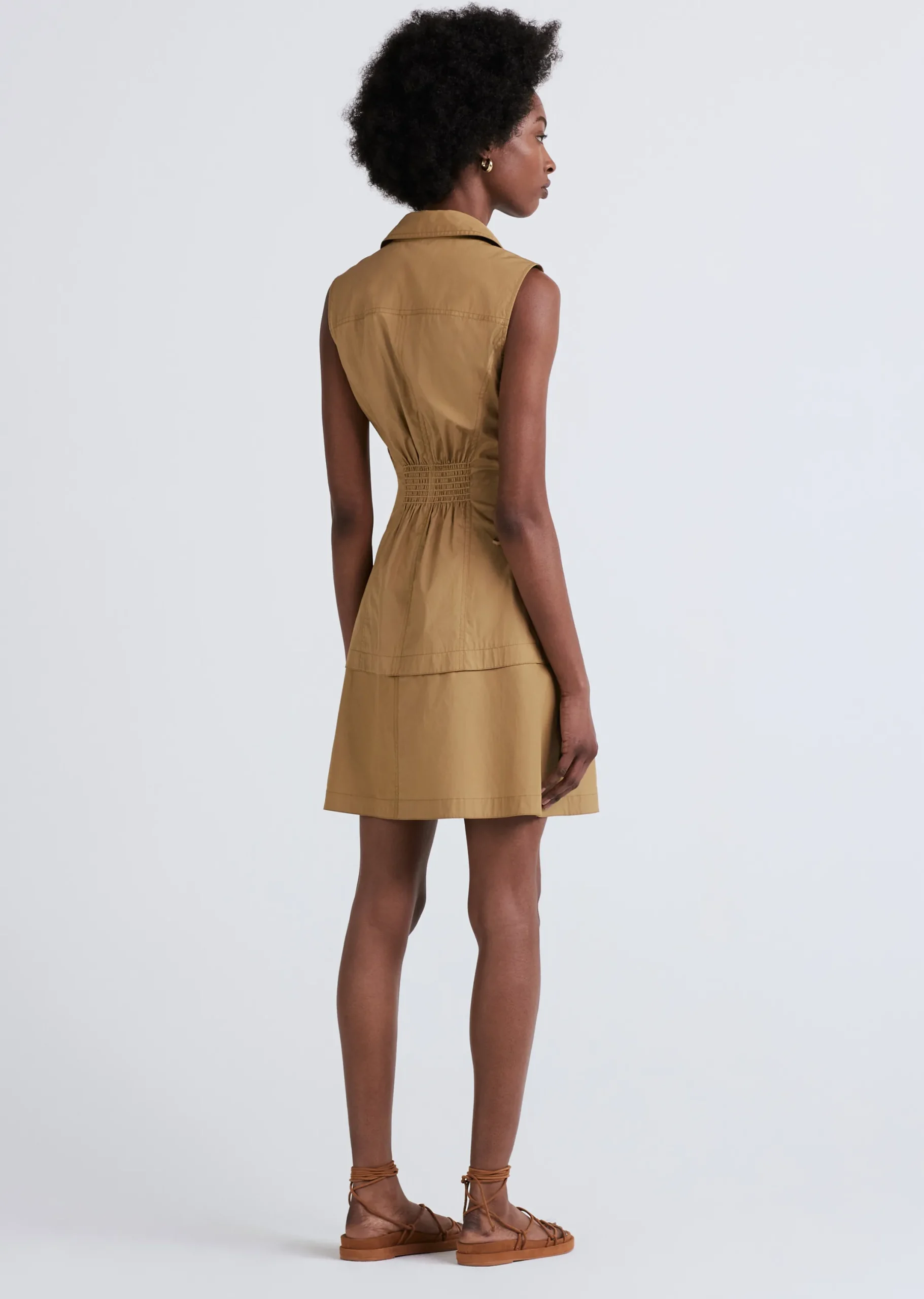 Derek Lam -Serena Lace Up Shirt Dress Amber Green