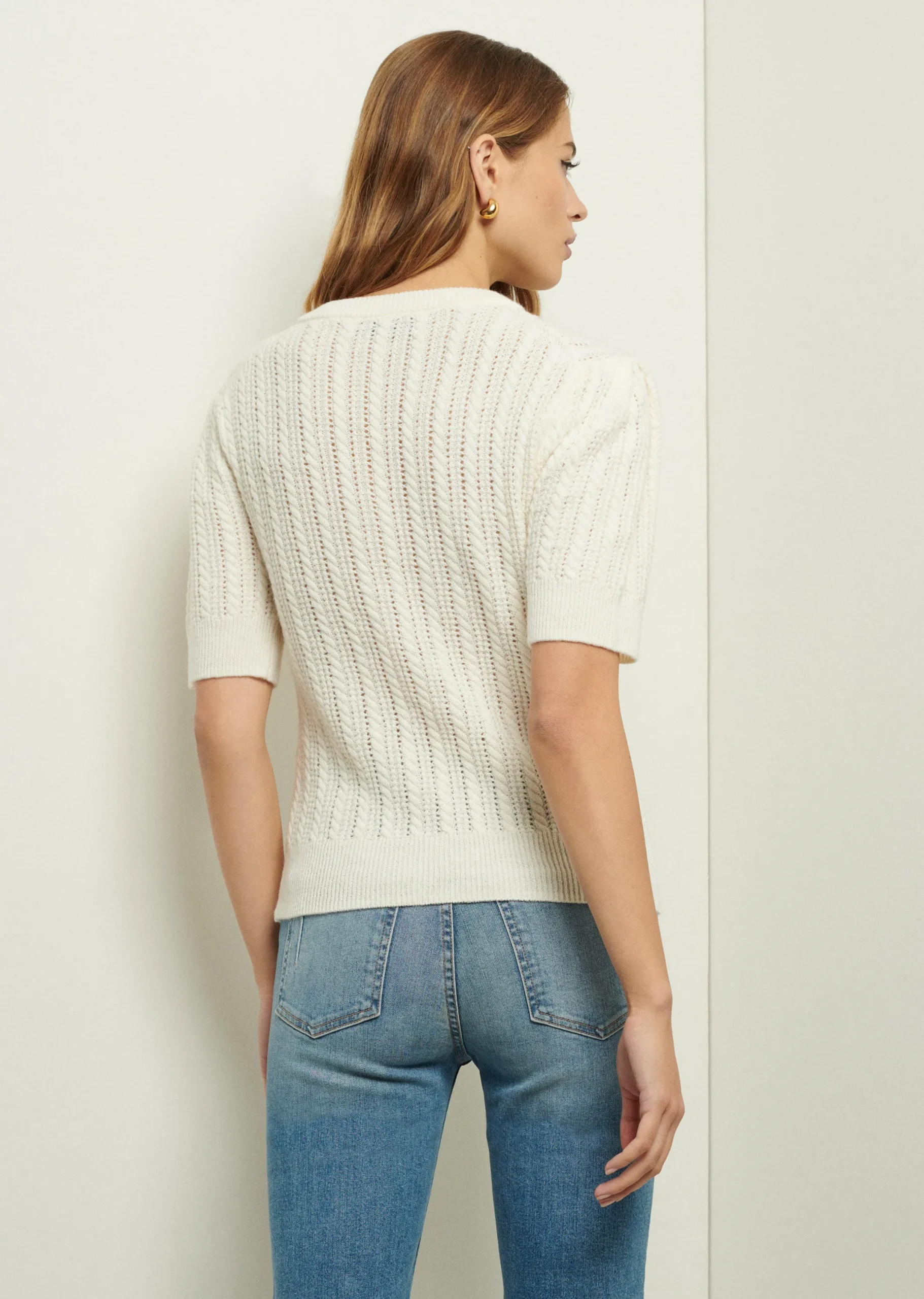 Derek Lam -Shea Puff Sleeve Top Ivory