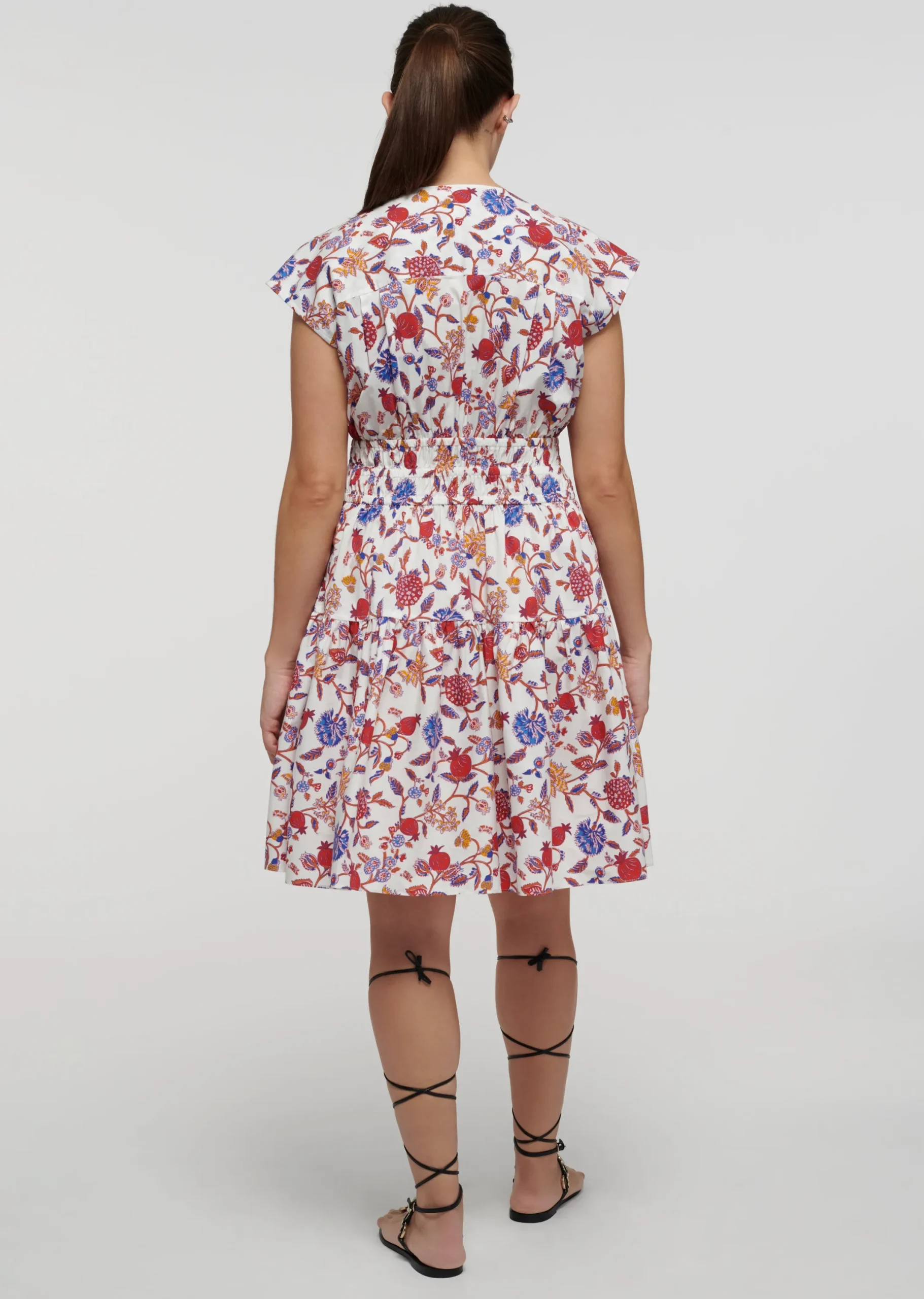 Derek Lam -Tora V-Neck Dress White Multi