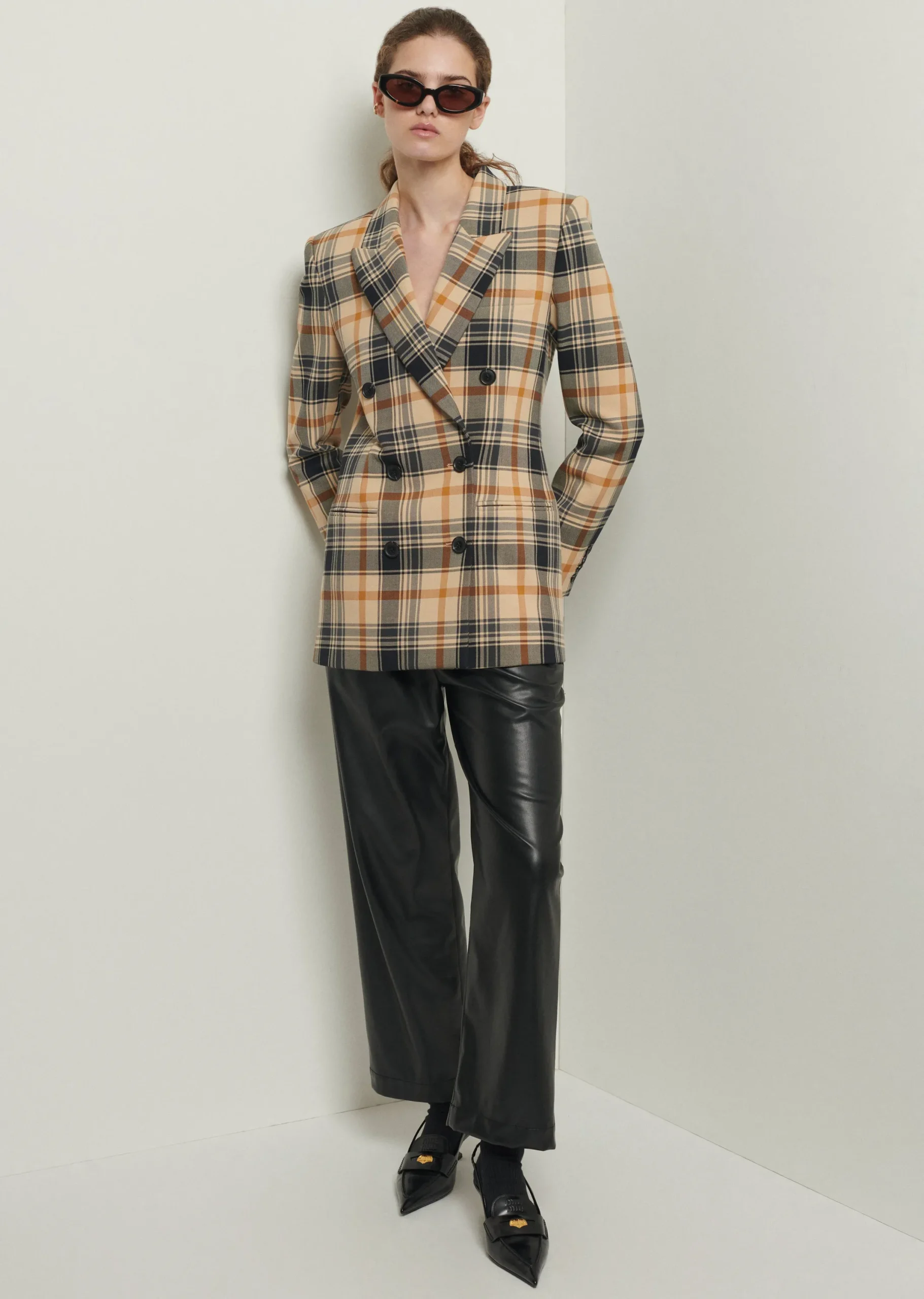 Derek Lam -Walter Double Breasted Jacket Khaki Multi