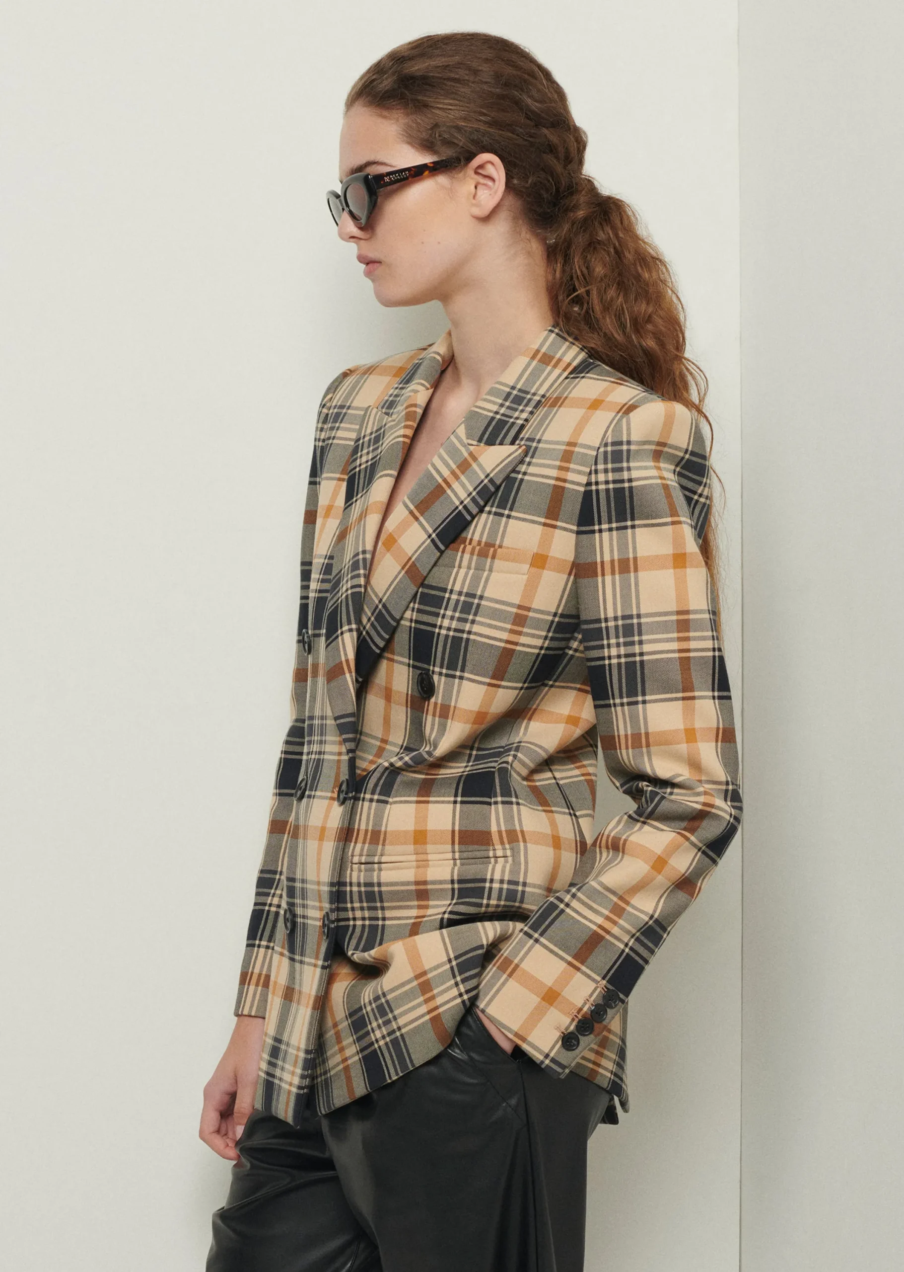 Derek Lam -Walter Double Breasted Jacket Khaki Multi