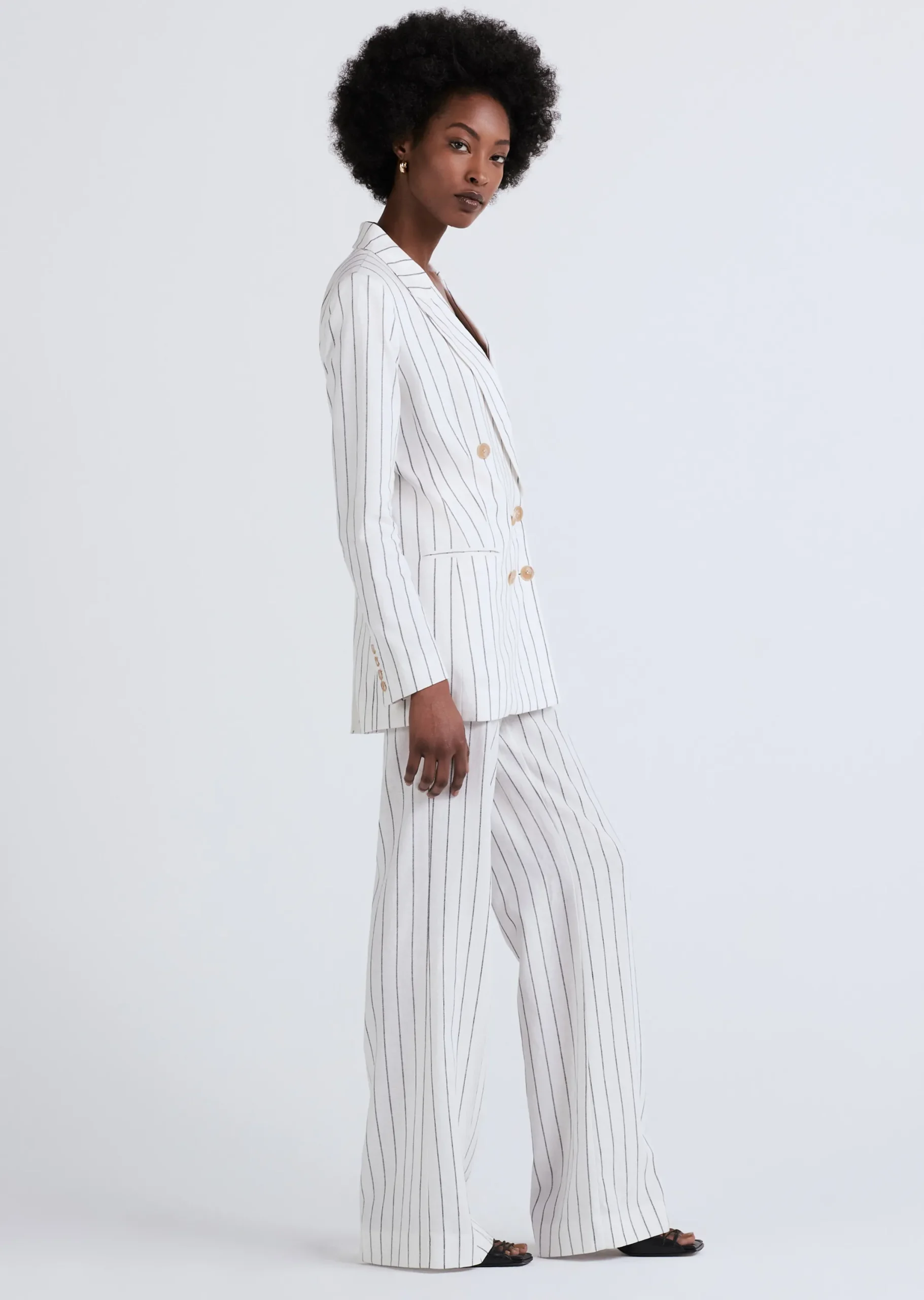 Derek Lam -Walter Double Breasted Jacket Ivory-Midnight