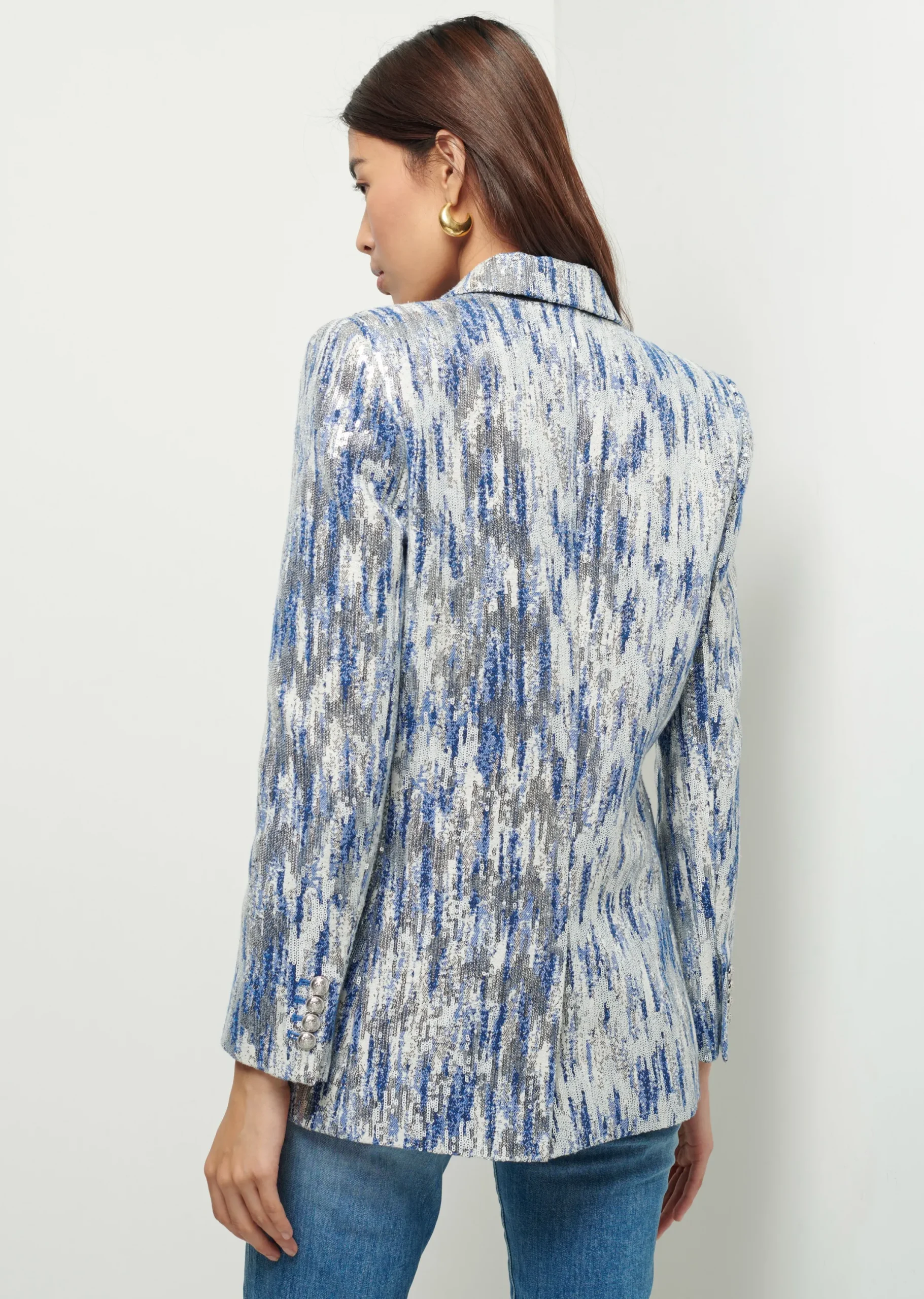 Derek Lam -Walter Double Breasted Jacket Blue-Silver Multi