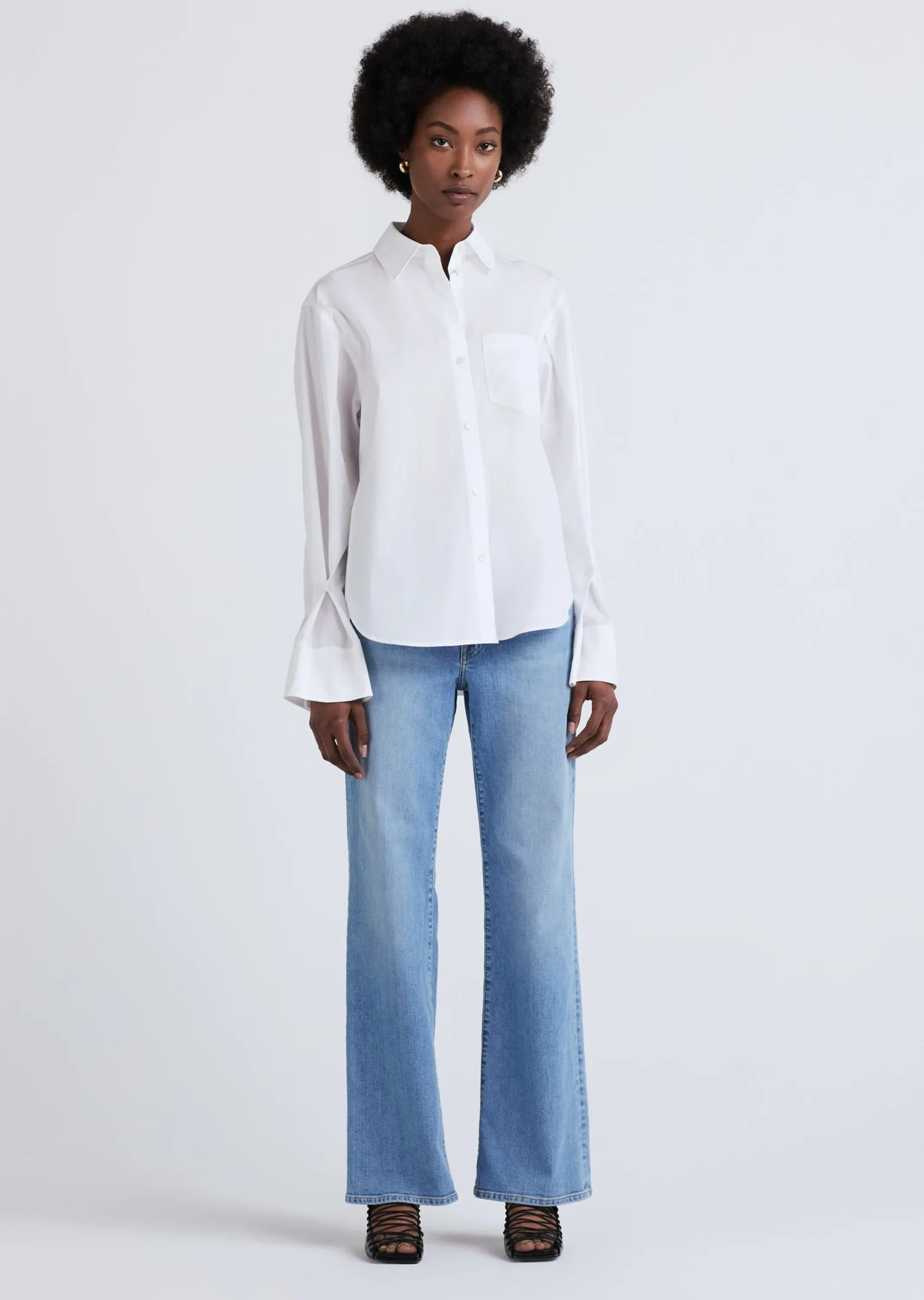 Derek Lam -Wesley Button Front Shirt Optic White