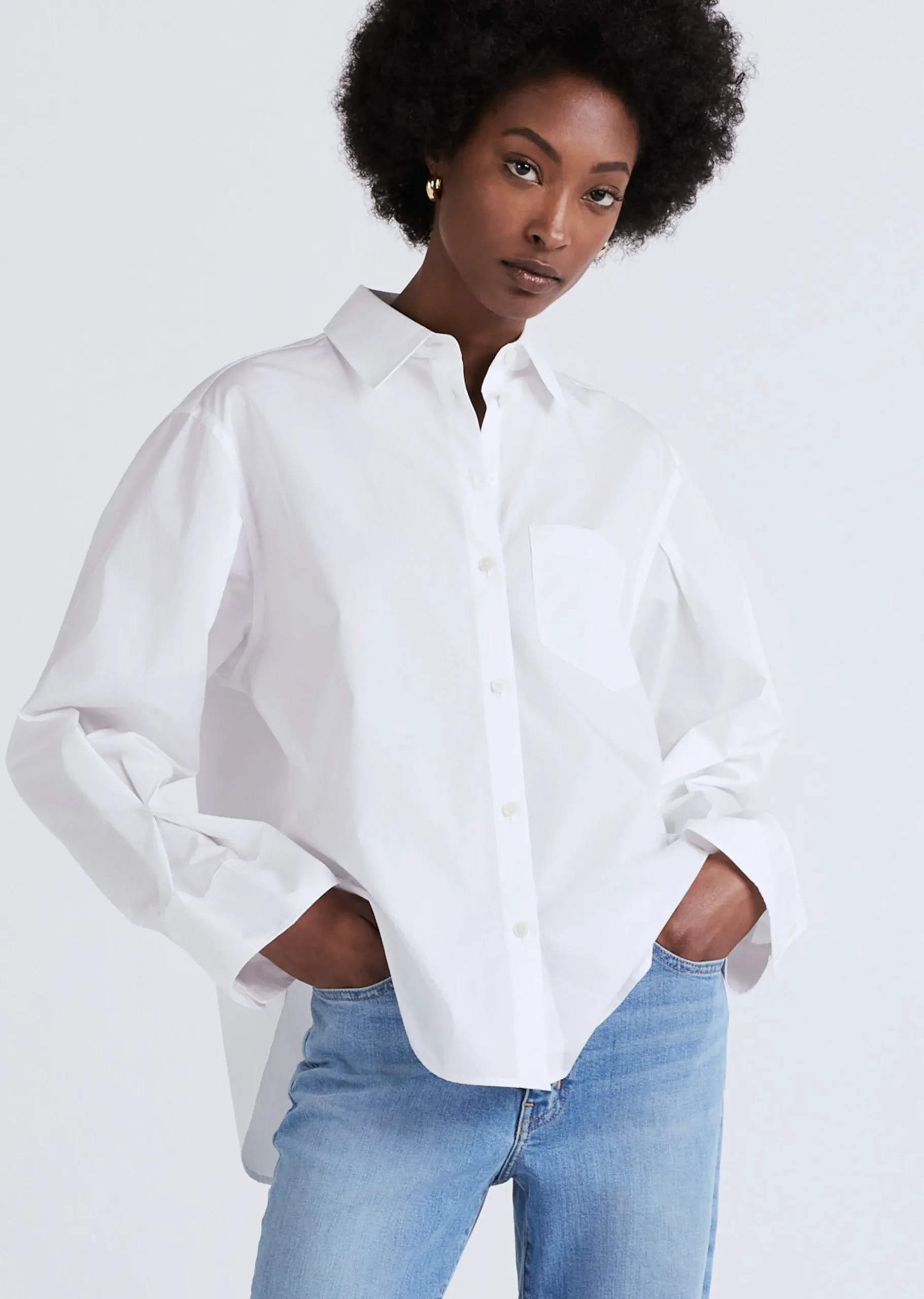 Derek Lam -Wesley Button Front Shirt Optic White