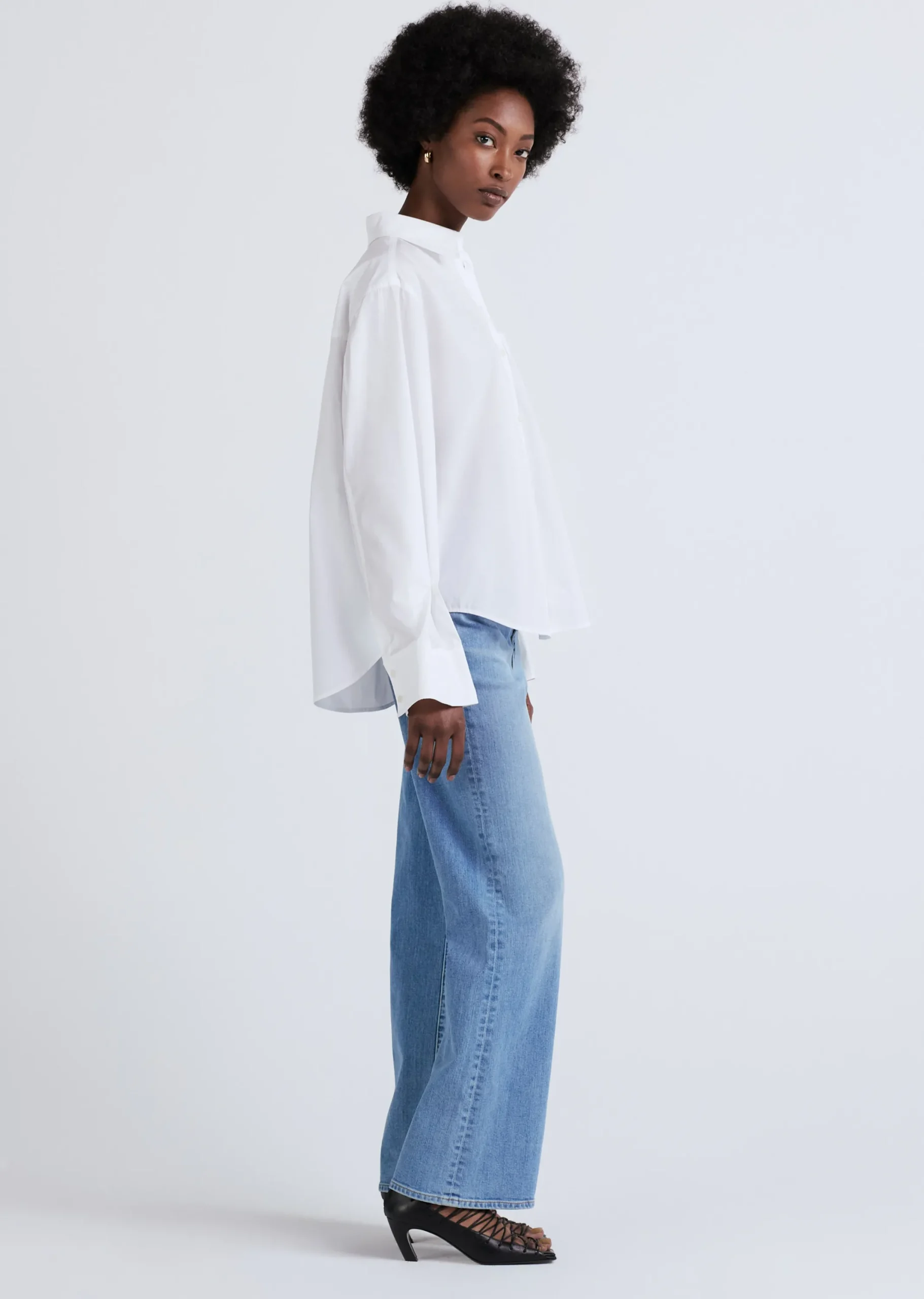 Derek Lam -Wesley Button Front Shirt Optic White