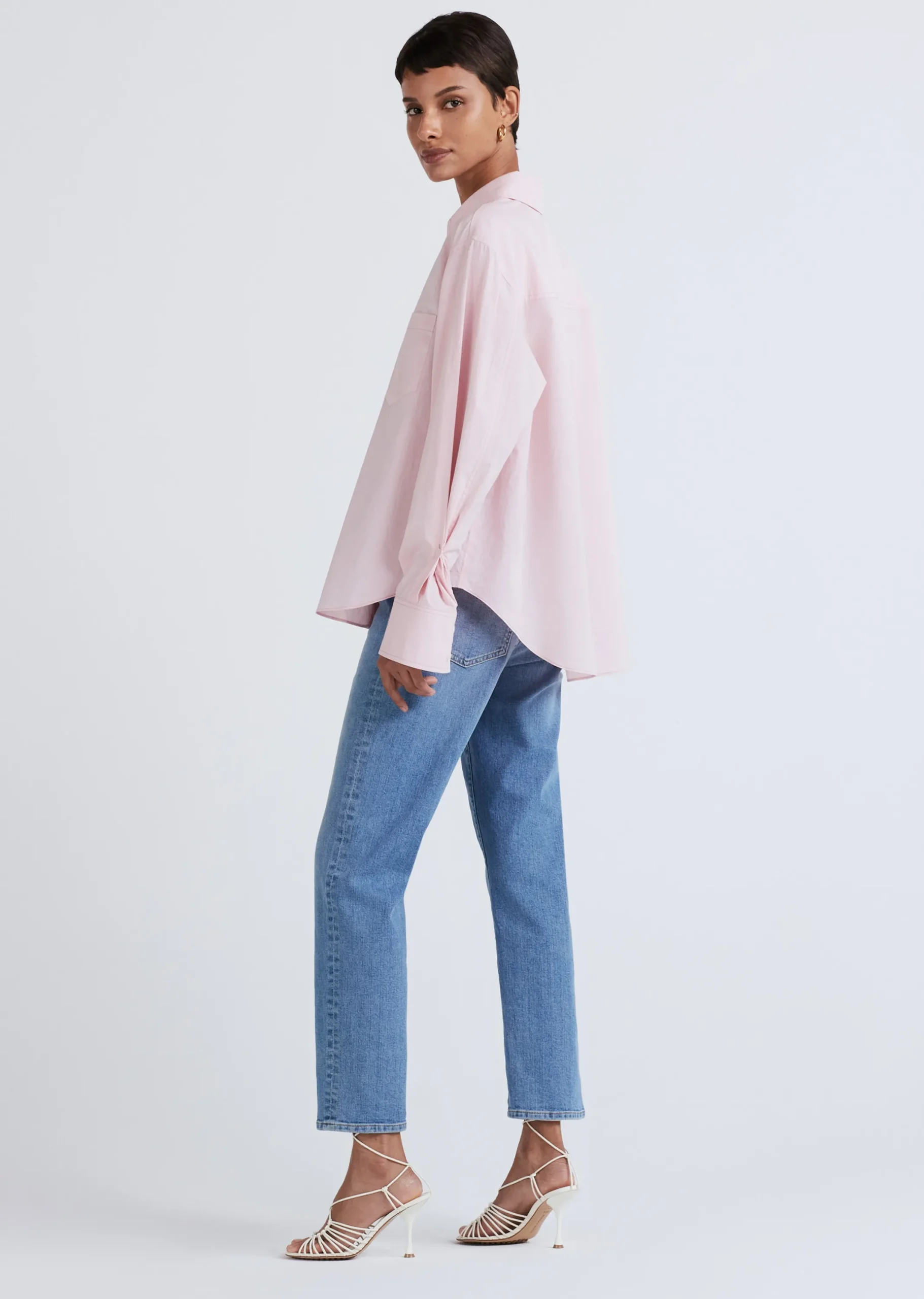 Derek Lam -Wesley Button Front Shirt Light Pink
