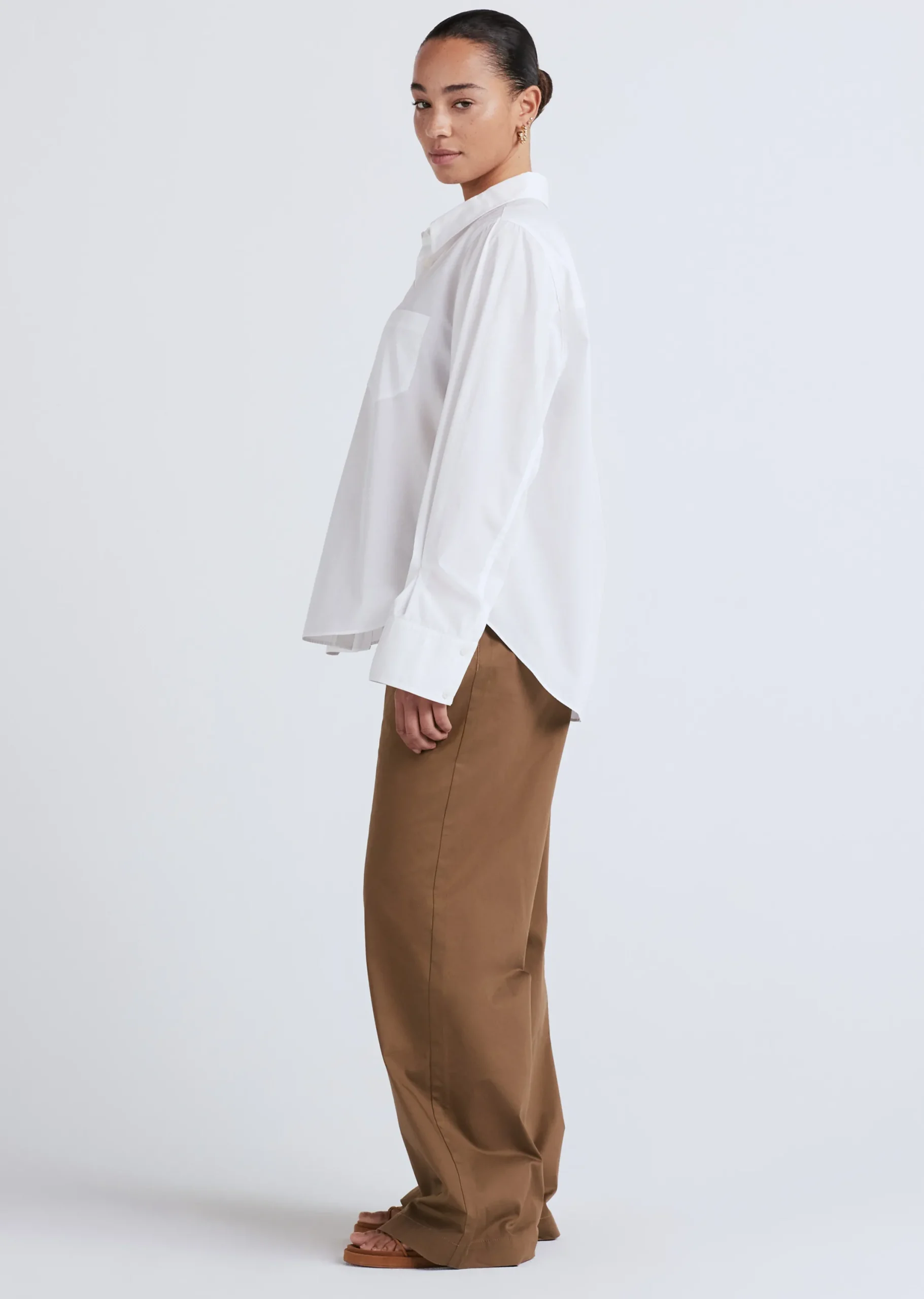Derek Lam -Wesley Button Front Shirt Optic White