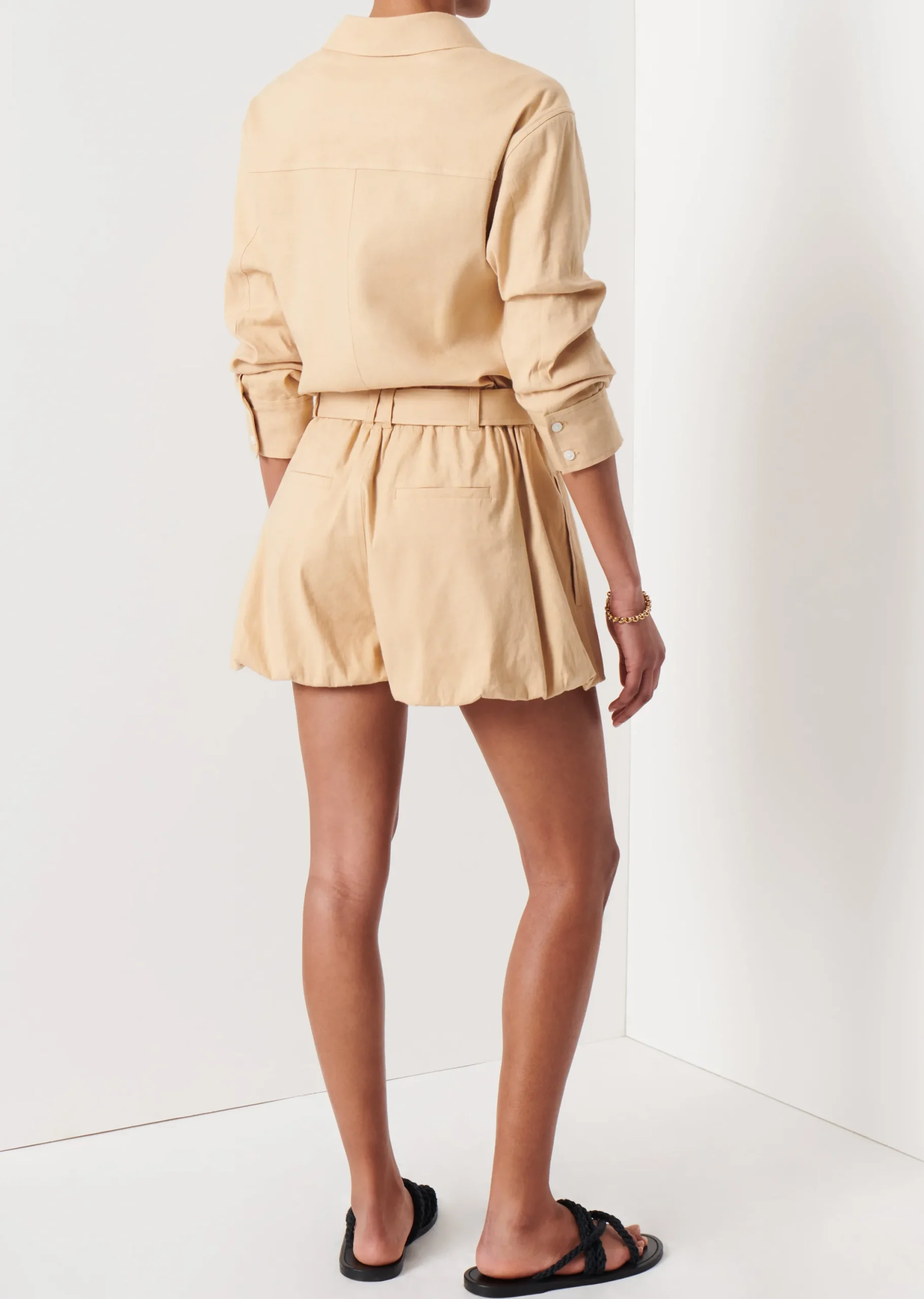 Derek Lam -Zuma Balloon Romper Almond